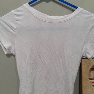 White Cropped Tee
